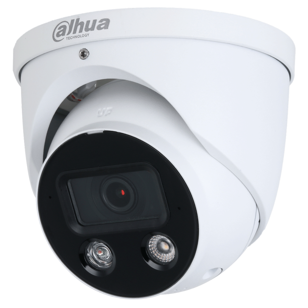 Domo WizSense de 4Mp, CMOS de 1/2.7”, lente fijo de 2,8 mm, IP67, PoE, WDR y audio