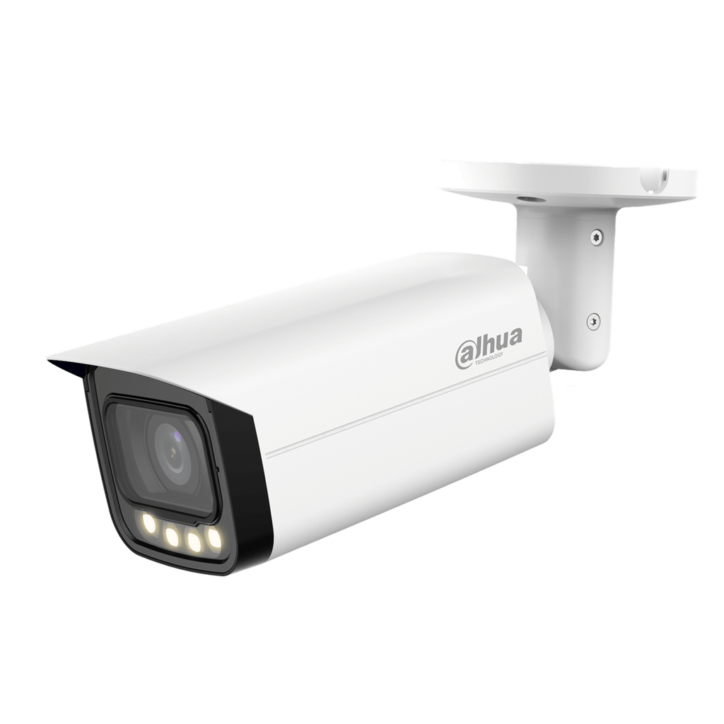Cámara Bullet HDCVI de 2Mp, CMOS  1/2,8", lente varifocal motorizado de 2,7 mm~13,5 mm, micrófono, WDR, IP67 y carcasa de aluminio - Full Color de 60 m