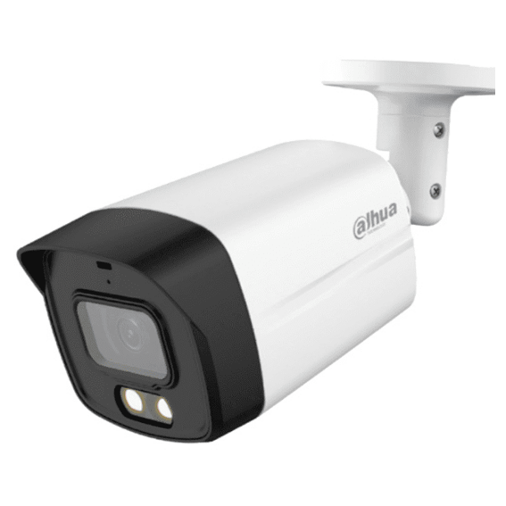 Cámara Bullet HDCVI de 2Mp, CMOS  1/2,8", lente fijo de 2,8 mm, IP67 y carcasa de aluminio y plástico -  Full Color de 40 m (DH-HAC-HFW1209TLMP-LED-0280B-S2)