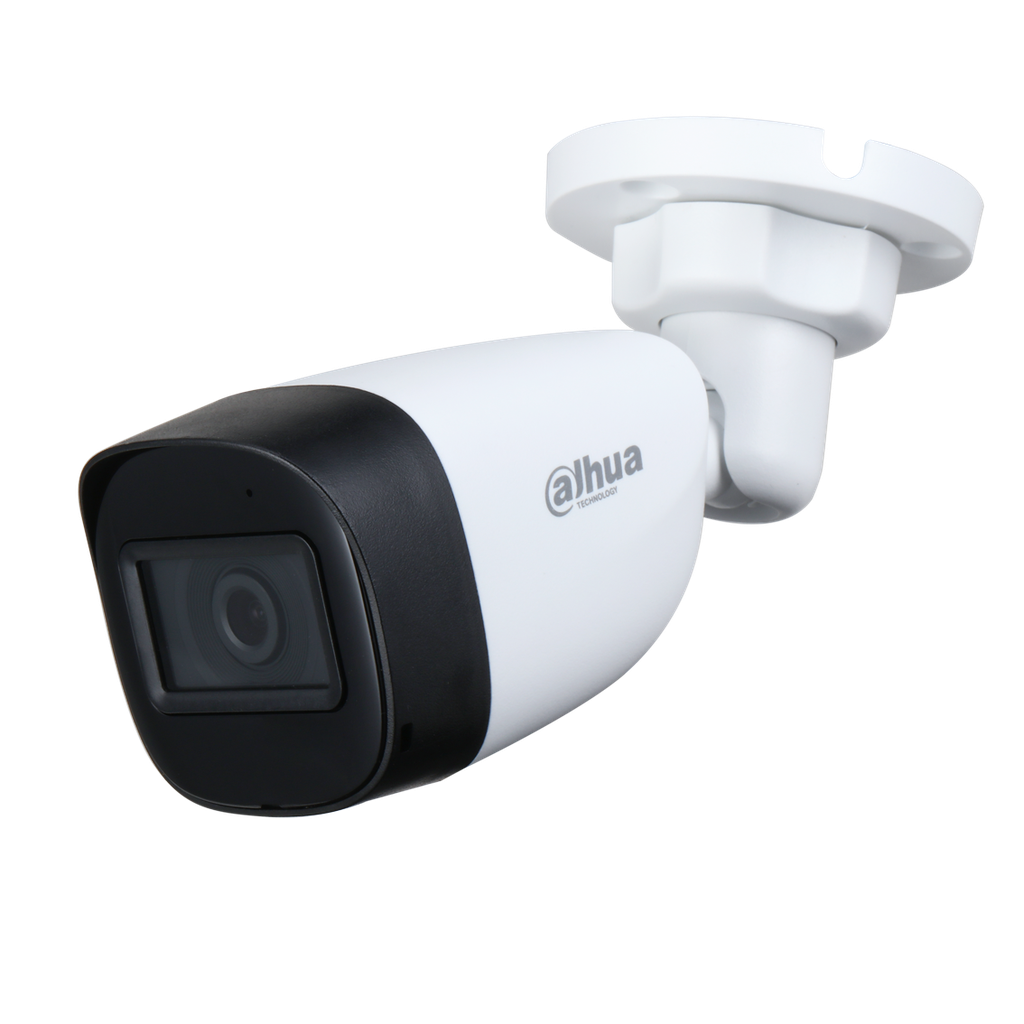 [DH-HAC-HFW1500CP-0280B-S2] Cámara Bullet HDCVI de 5Mp con IR 30 m, CMOS 1/2,7", lente fijo de 2,8 mm, IP67 y carcasa de aluminio