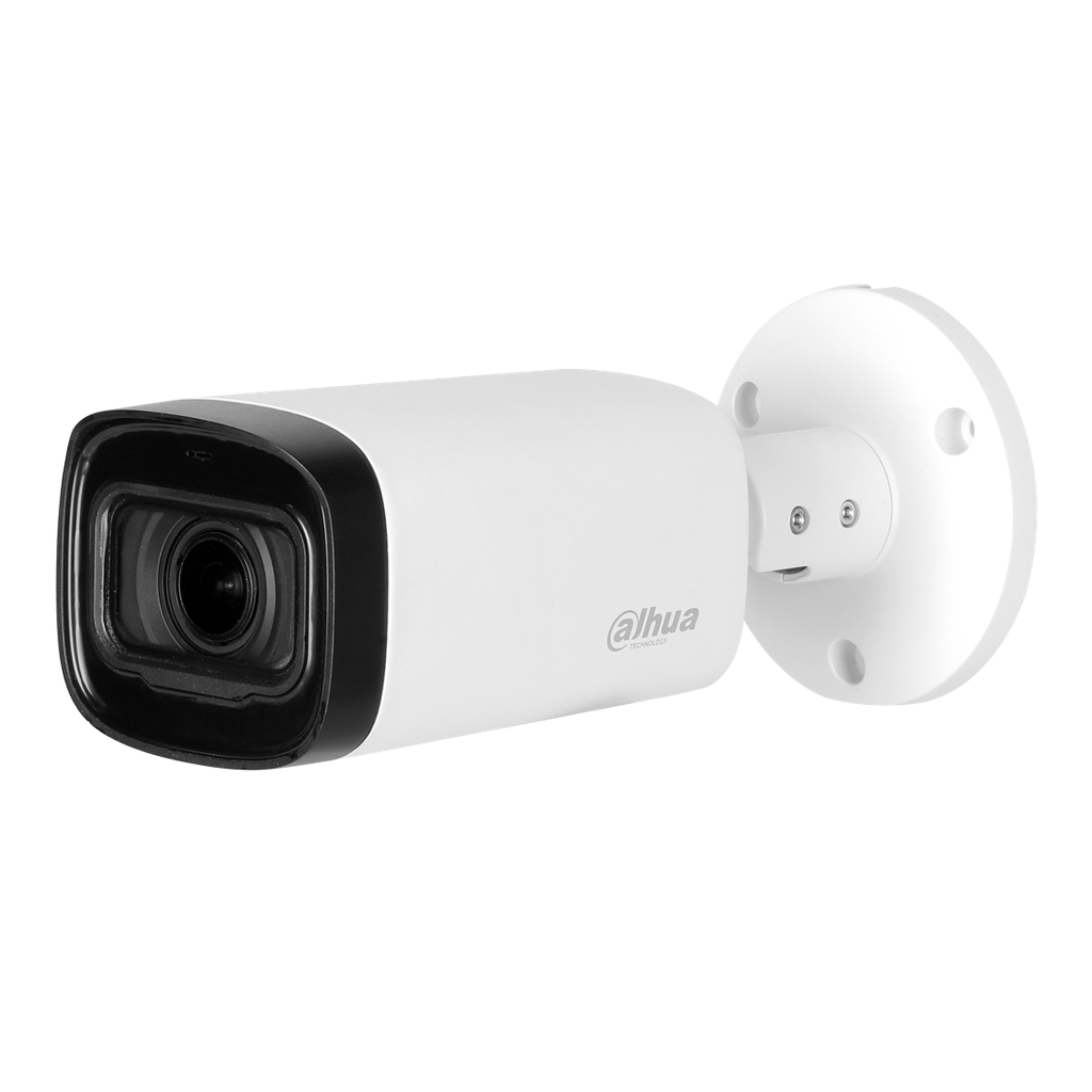 Cámara Bullet HDCVI para disuasión de 5Mp con IR 40 m, lente fijo de 2,8 mm, micrófono, WDR, IP67 y carcasa de aluminio y plástico