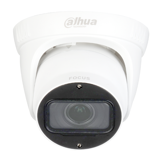 Domo Eyeball de 2Mp HDCVI con IR 40 m, CMOS 1/2,7", lente varifocal manual de 2.7 mm~12 mm, IP67 y carcasa de pástico y aluminio