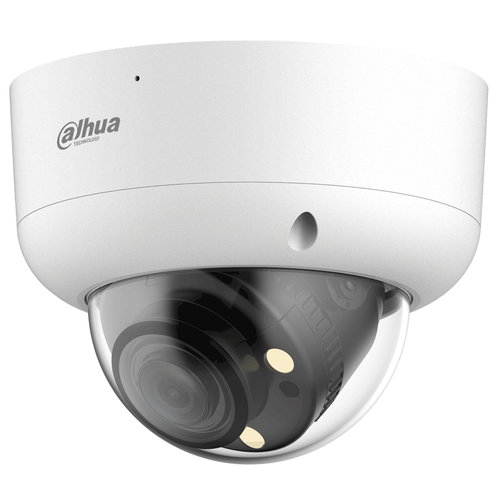 Domo de 2Mp HDCVI IR 40 m, CMOS 2Mp, lente fijo de 2,8 mm, micrófono incorporado, WDR, IP67, IK10 y carcasa de aluminio y plástico