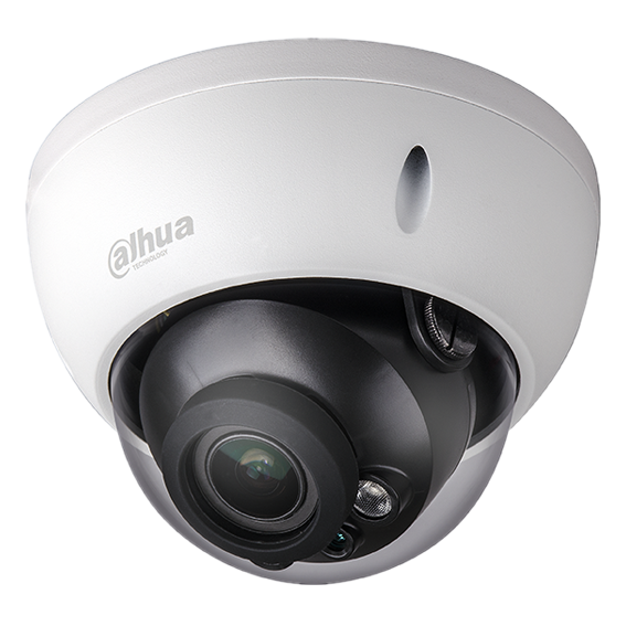 Domo de 2Mp HDCVI con IR 50 m, CMOS 1/2,7", lente varifocal motorizado de 2.7 mm~12 mm, WDR, IP67, IK10, audio, alarma y carcasa de aluminio