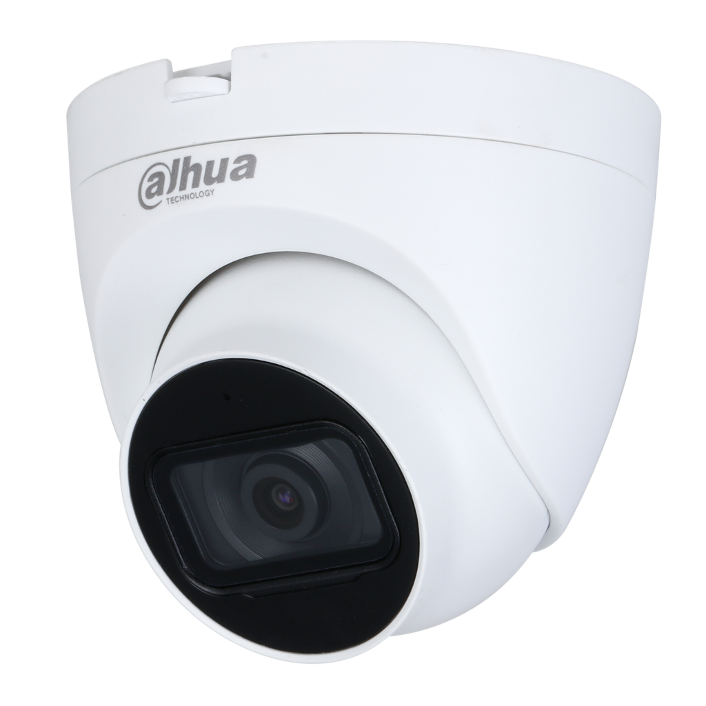 Domo Eyeball de 5Mp HDCVI con IR e iluminación cálida 40m, CMOS de 1/2.7”, lente fijo de 2,8 mm, WDR, IP67 y carcasa de aluminio y plástico