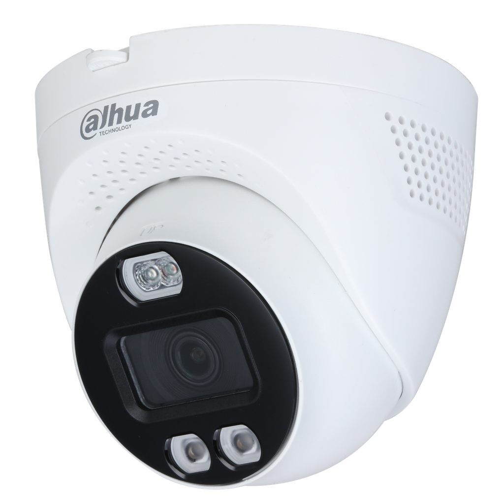 Domo HDCVI Eyeball de 4K en tiempo real con IR 30m, CMOS de 1/2.7”, lente fijo de 2,8mm, IP67, Micrófono incorporado y carcasa de metálica y plástica