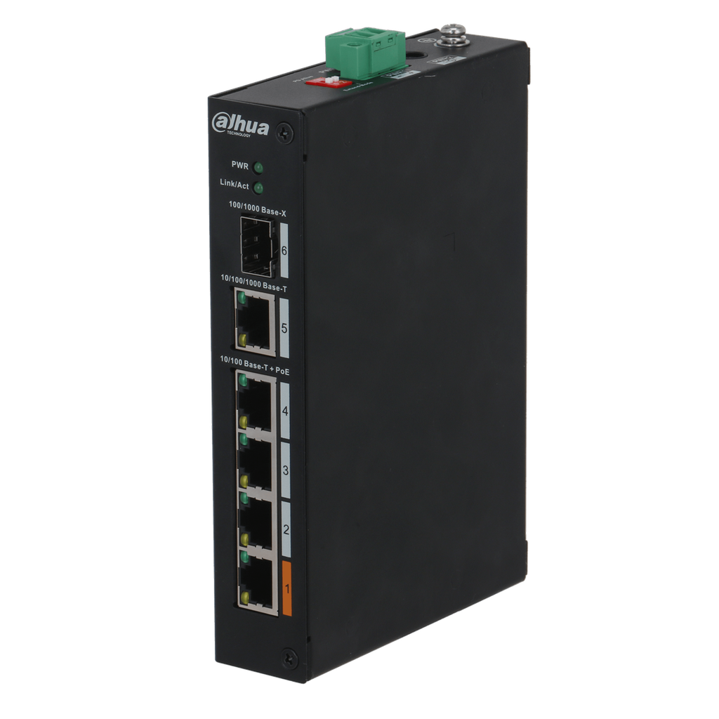 [DH-PFS3106-4ET-60-V2] Switch PoE de 4 puertos no administrable - Incluye fuente de alimentación