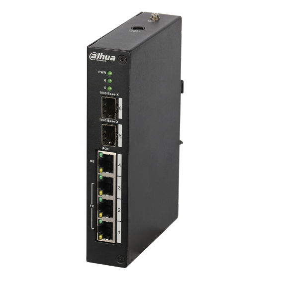 [DH-PFS3206-4P-96] Switch PoE de 4 puertos - Incluye fuente de 53V 1,812A