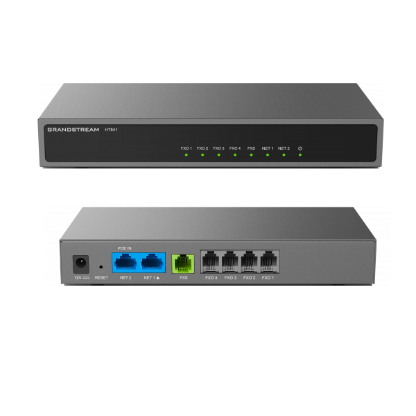 [HT841] GRANDSTREAM gateway - 4 fxo 1 fxs 2 p giga 1 p poe (ht841)