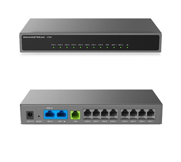 [HT881] GRANDSTREAM gateway - 8 fxo 1 fxs 2 p giga 1 p poe (ht881)