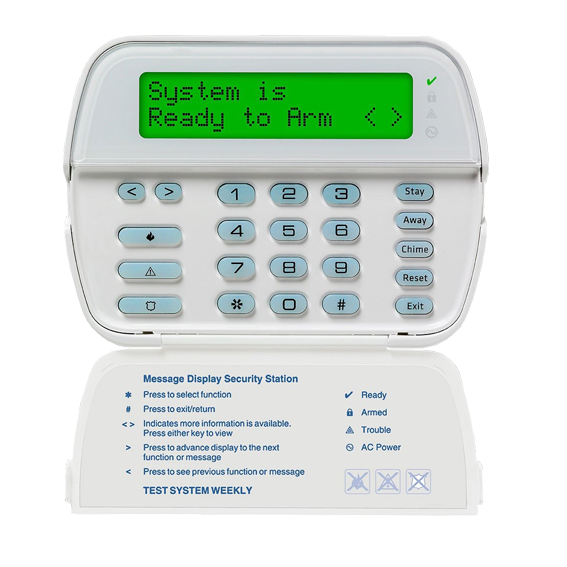 Teclado LCD de mensajes programables de 64 zonas PowerSeries PK5500L1