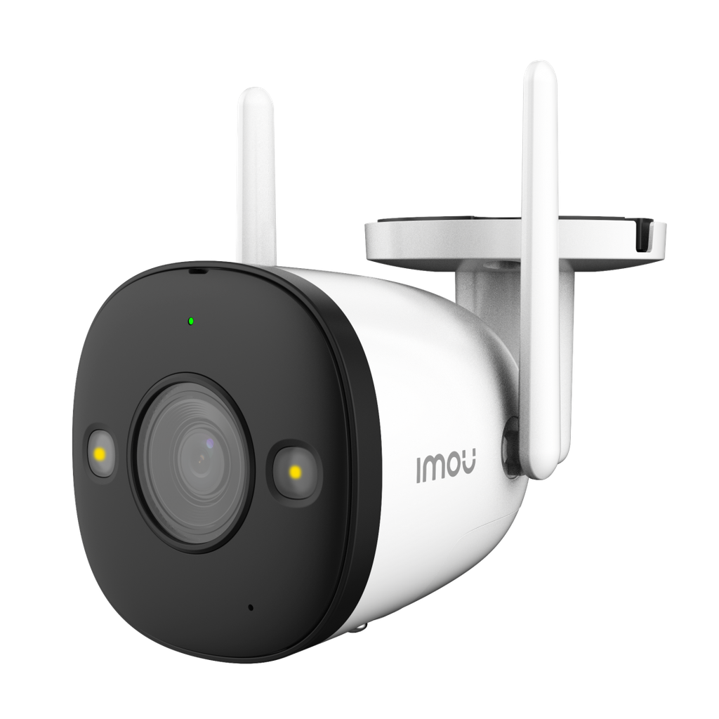 Cámara IMOU Bullet 2 WiFi 2Mp Full Color con visión nocturna de 30m, CMOS 1/2,8", lente fijo 2,8 mm, H.265/H.264, audio bidireccional, campo de visión: 108°(H), 56°(V), 128°(P), SIRENA de 110 dB, IP67