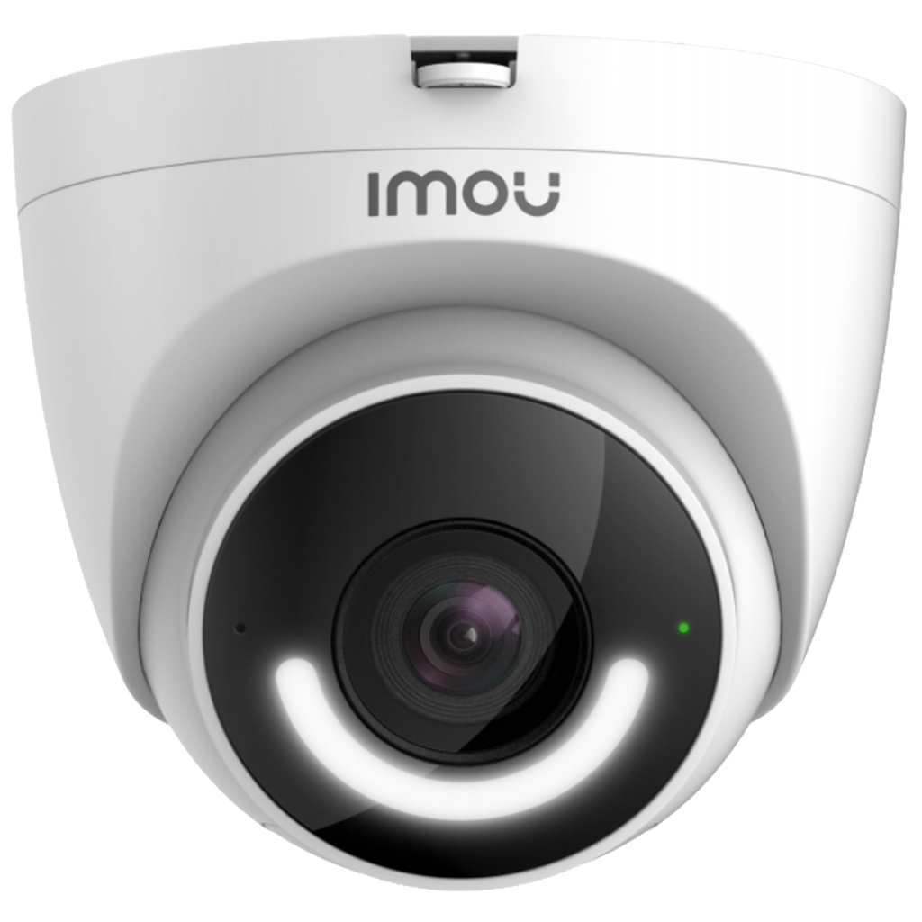 Domo IMOU Turret WiFi 2Mp con visión nocturna de 30m, CMOS 1/2,7", lente fijo 2,8 mm, H.265/H.264, audio bidireccional, campo de visión: 114°(H), 59°(V), 135°(P), sirena de 110 dB y Zoom 16x