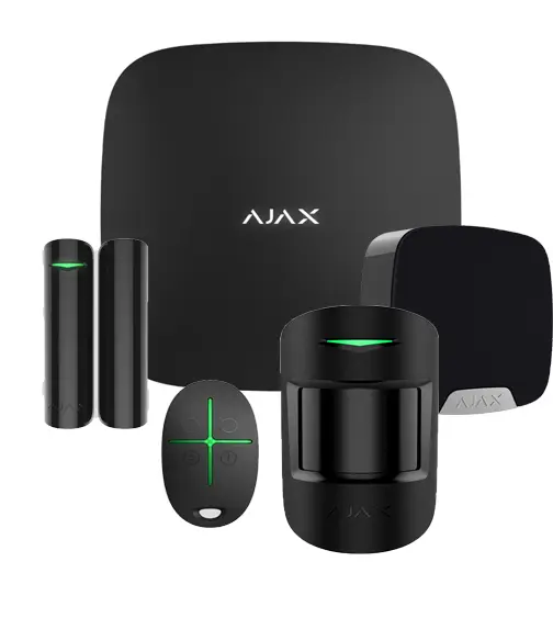 KIT AJAX HUB 4G+ Motionprotect + Doorprotect + Spacecontrol + Homesiren - KIT AJAX 4G Negro (kit-hub4gb )