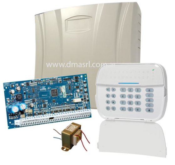 PANEL 8 ZONAS HS2032 + TECLADO HS2 LED + GAB PLAST (HS2032-LED)