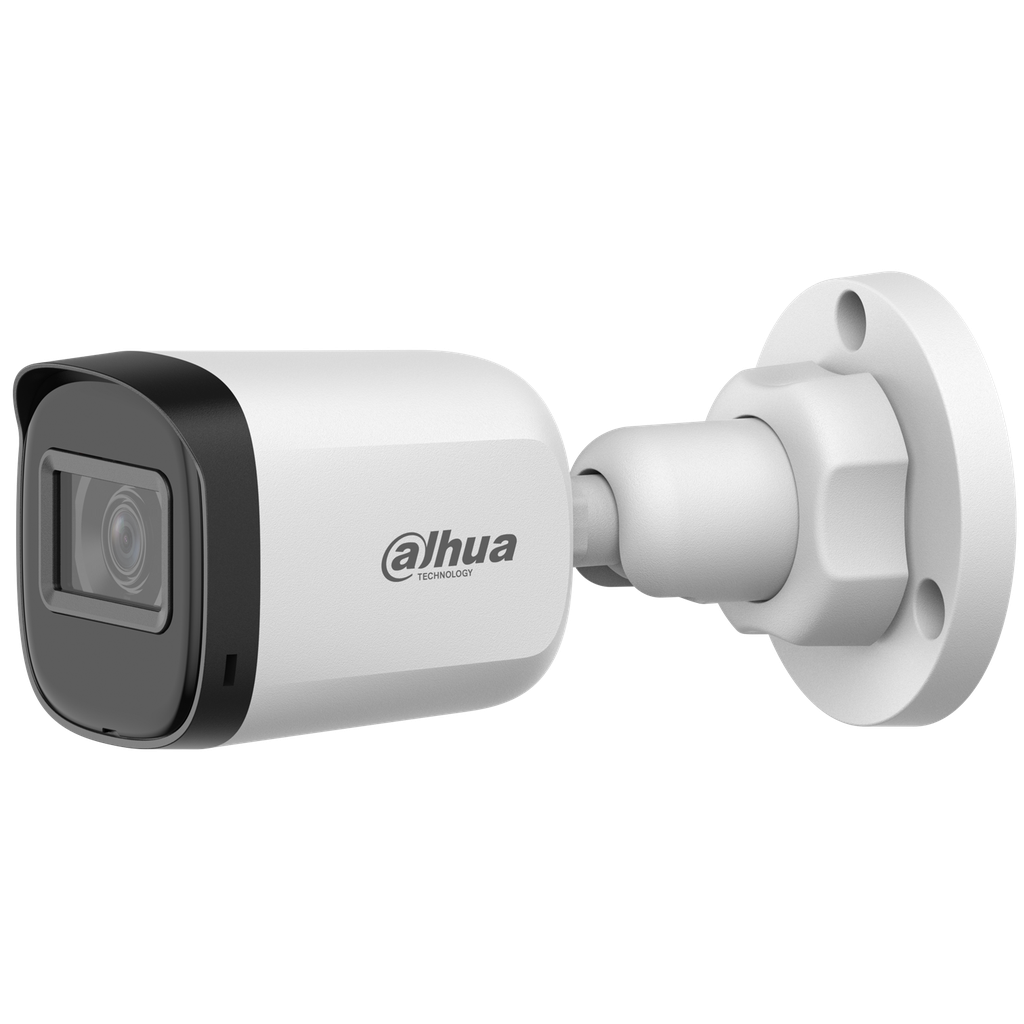 [DH-HAC-B1A21P-U-0280B] Cámara Bullet HDCVI de 2Mp con IR 30 m, CMOS 1/2,7", lente fijo de 2,8 mm, IP67 y carcasa de plástico