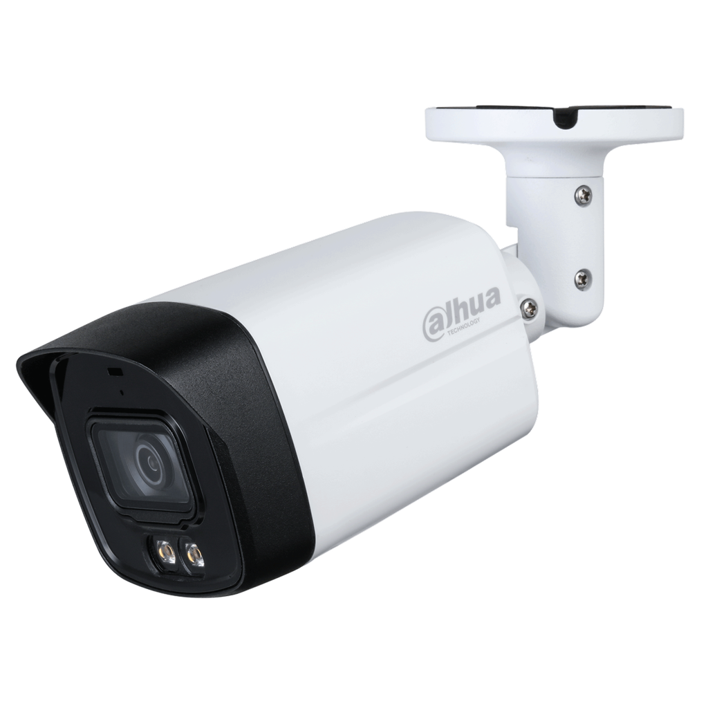 Cámara Bullet HDCVI de 2Mp con IR 40 m, lente fijo de 2,8 mm, micrófono, WDR, IP67 y carcasa de aluminio y plástico