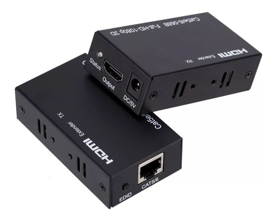 Extensor Alargue Hdmi Por Utp 1 Cable 60 Metros 3d Cat.6