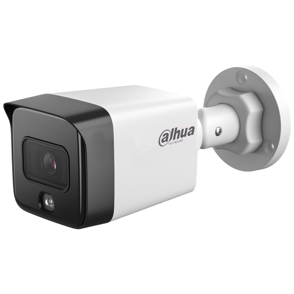 Dahua Cámara Bullet de 2Mp con IR 30 m, CMOS 1/2,8", lente fijo 2,8 mm, IP67,  PoE y micrófono incorporado 