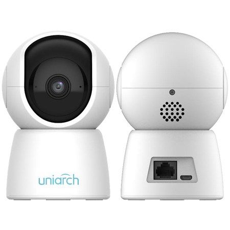 UNIVIEW Uho-S2E CAMARA IP UNIARCH TIPO PT WI-FI, INTERIOR, INTELIGENTE PARA HOGAR RESOLUCION 2MP LENTE FIJA DE 4 MM, MICROFONO Y ALTAVOZ, DETECCION DE CUERPO HUMANO, IR 10M, RJ45