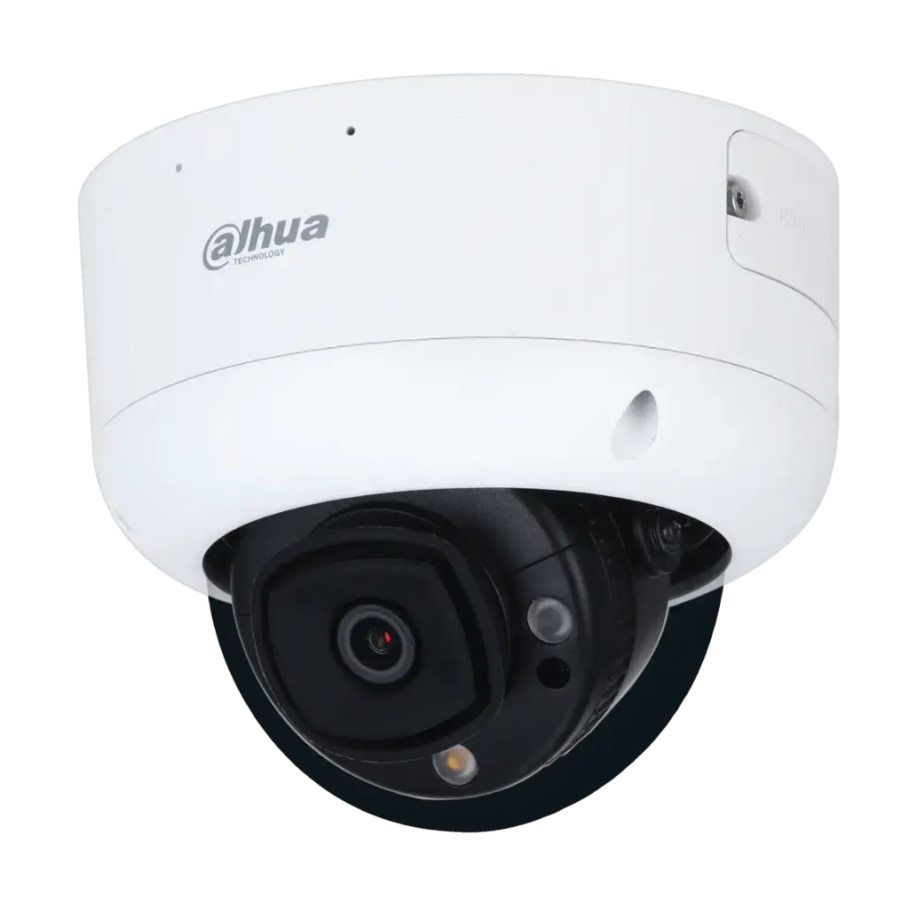 Domo de 5Mp con disuación activa, IR 30 m, CMOS 1/2.7",  lente fijo de 2,8 mm, IP67, PoE, WDR y audio  (DH-IPC-HDW3549HP-AS-PV-0280B-S3 )