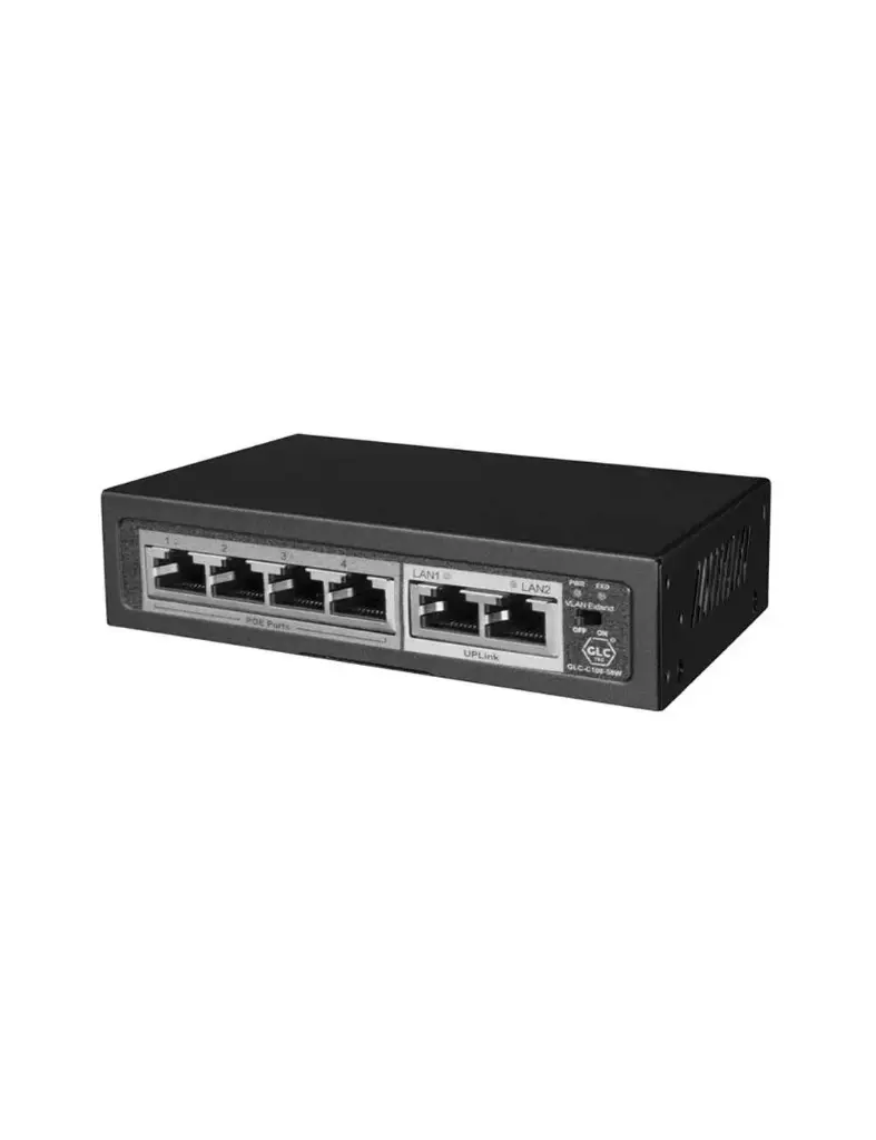 Switch 4 Puertos Glc C106-58w Poe 10/100 + 2p Rj45