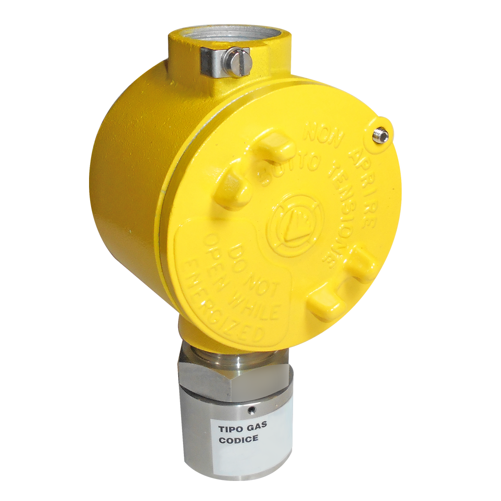 Detector de hidrógeno con elemento sensible de semiconductor con relés en contenedor antiexplosivo