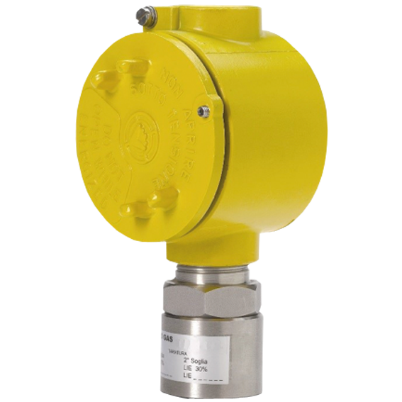 Detector de hidrógeno con elemento sensible catalítico con relés en contenedor antiexplosivo