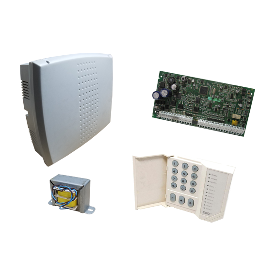 Kit DSC POWER SERIE central de 8 zonas, expandible a 32, gabinete y trafo - PC1832-1555