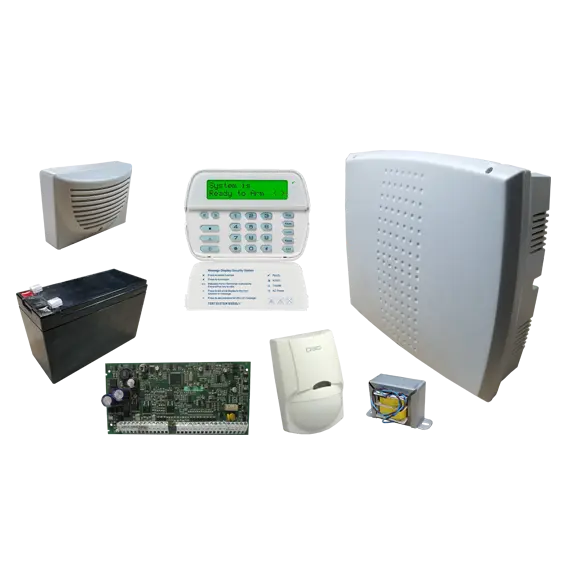 Set DSC POWER SERIE central PC1832 con teclado PK5500, PIR, batería, sirena, gabinete y transformador SET-PC1832-5500
