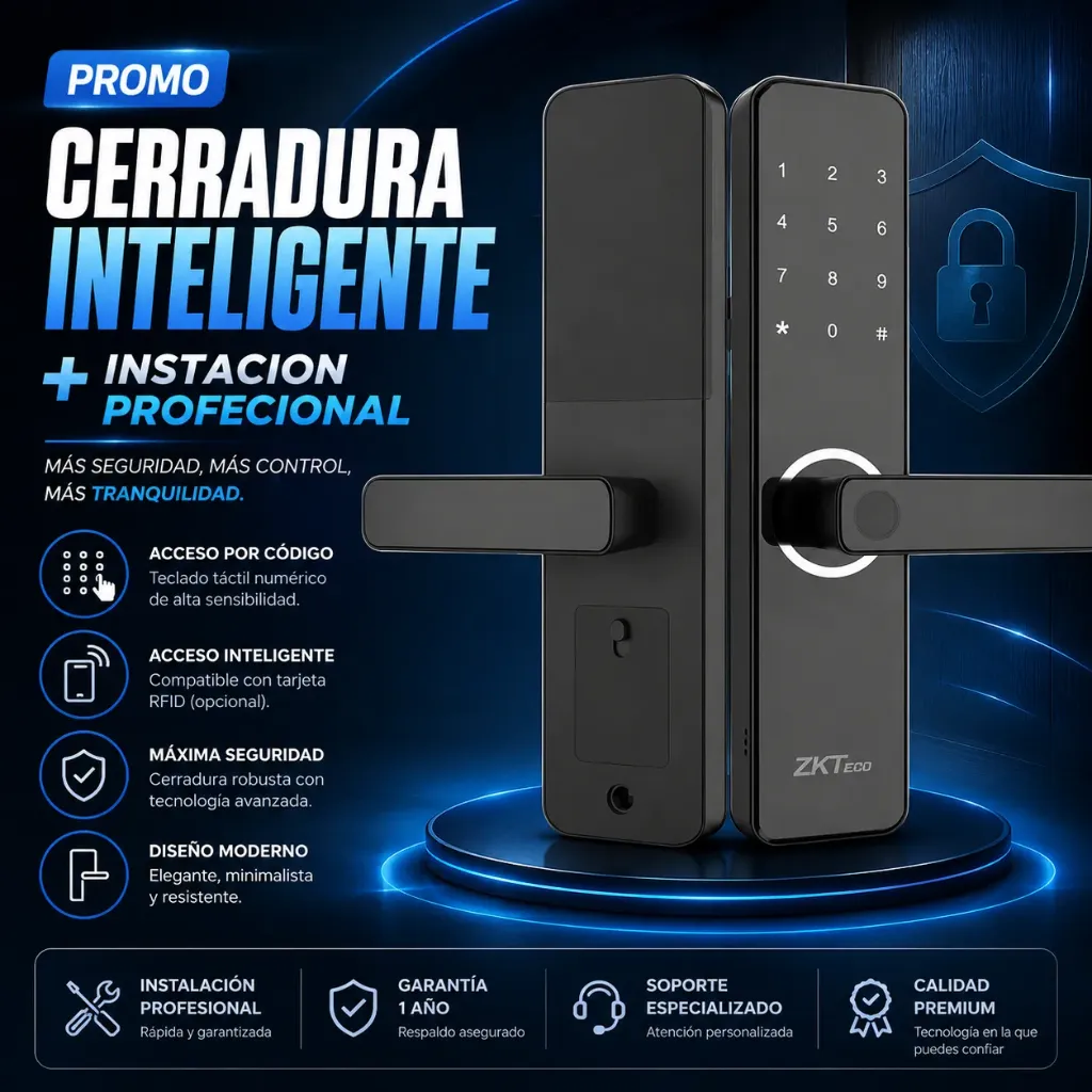 [PROMO-ZKTECOCERRADURA] PROMO CERRADURAS INTELIGENTES SMART HOME + INSTALACIÓN 🔑