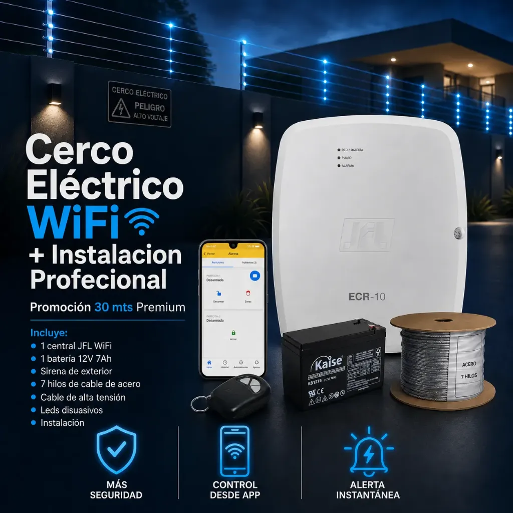 PROMO Cerco Electrico WIFI PREMIUN 30mts
