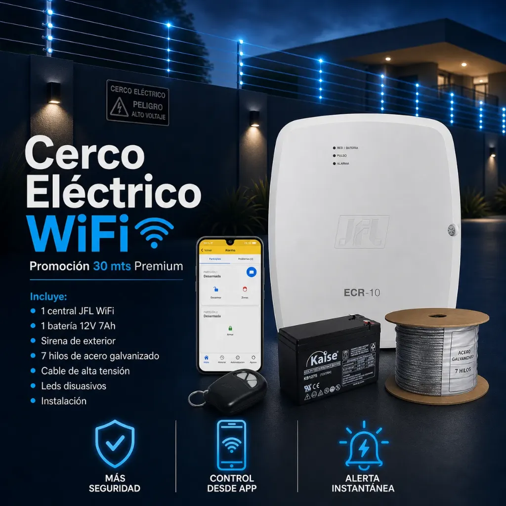 PROMO Cerco Electrico WIFI PREMIUN 30mts