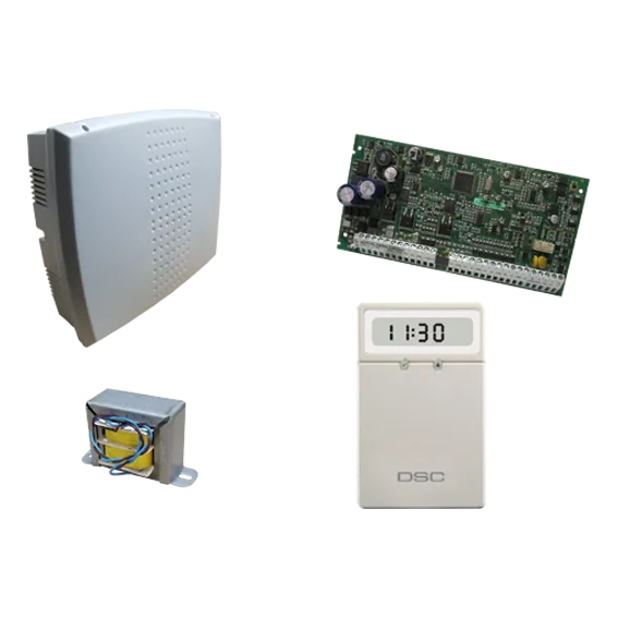 Kit POWER SERIE de central de 8 zonas, expandible a 32 con gabinete y transformador