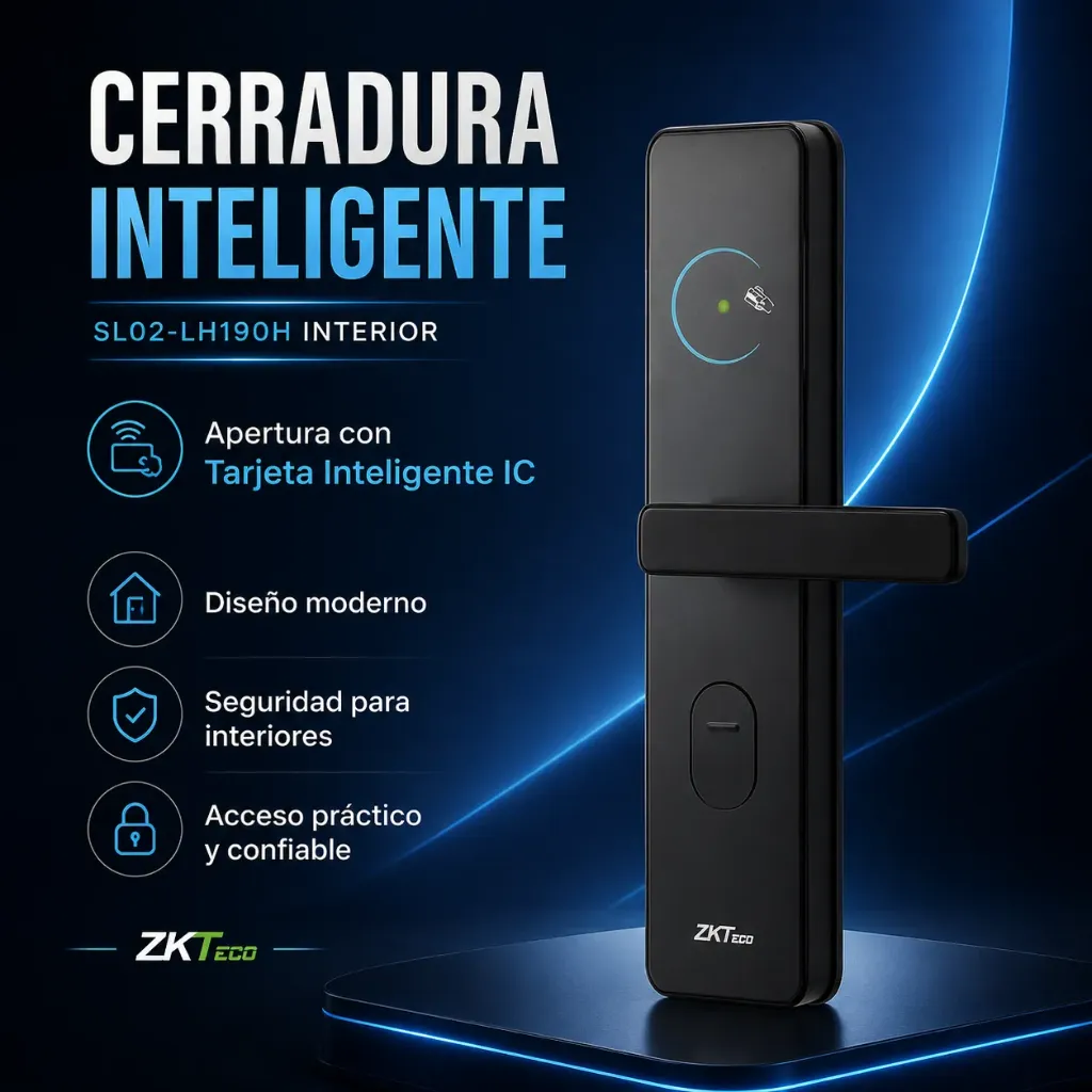 PROMO CERRADURA ZKTECO SL02-LH190H INTERIOR + INSTALACIÓN