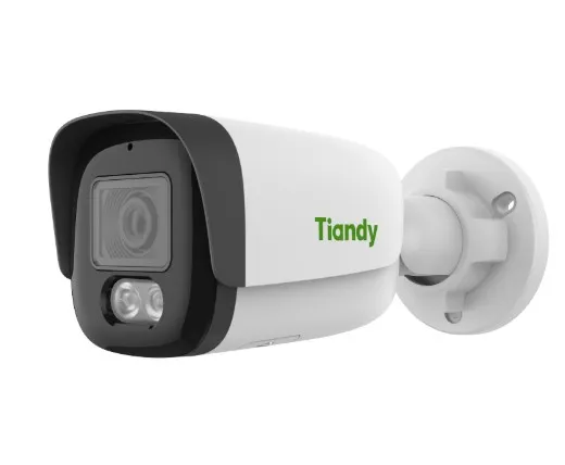 Tiandy 2 MPX – Lente 2.8 mm – IR Smart IR, alcance 50 m – Detección de movimiento – Analítica de perímetro (Tripwire e Intrusión) – Micrófono incorporado – POE – ONVIF Profile S/T/G - SD (microSD hasta 512 GB)