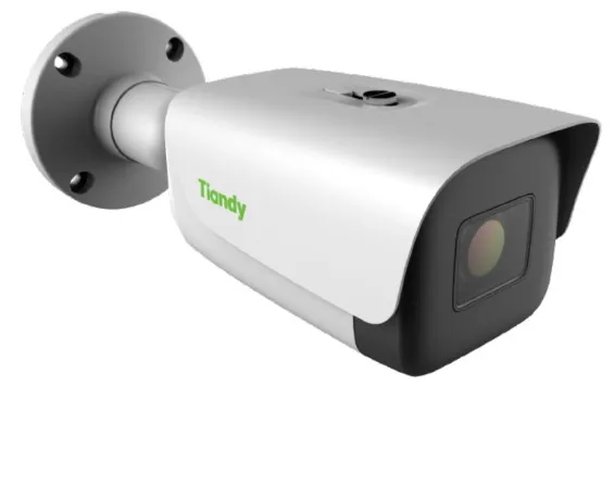 Tiandy 2 MPX – Lente motorizada 2.7–13.5 mm – Color Smart IR, alcance 80 m – Analítica de perímetro humano/vehículo y captura de rostros – Micrófono incorporado – PoE Onvif Profile S/T/G – Carcasa metálica IP67 – microSD (hasta 512 GB)