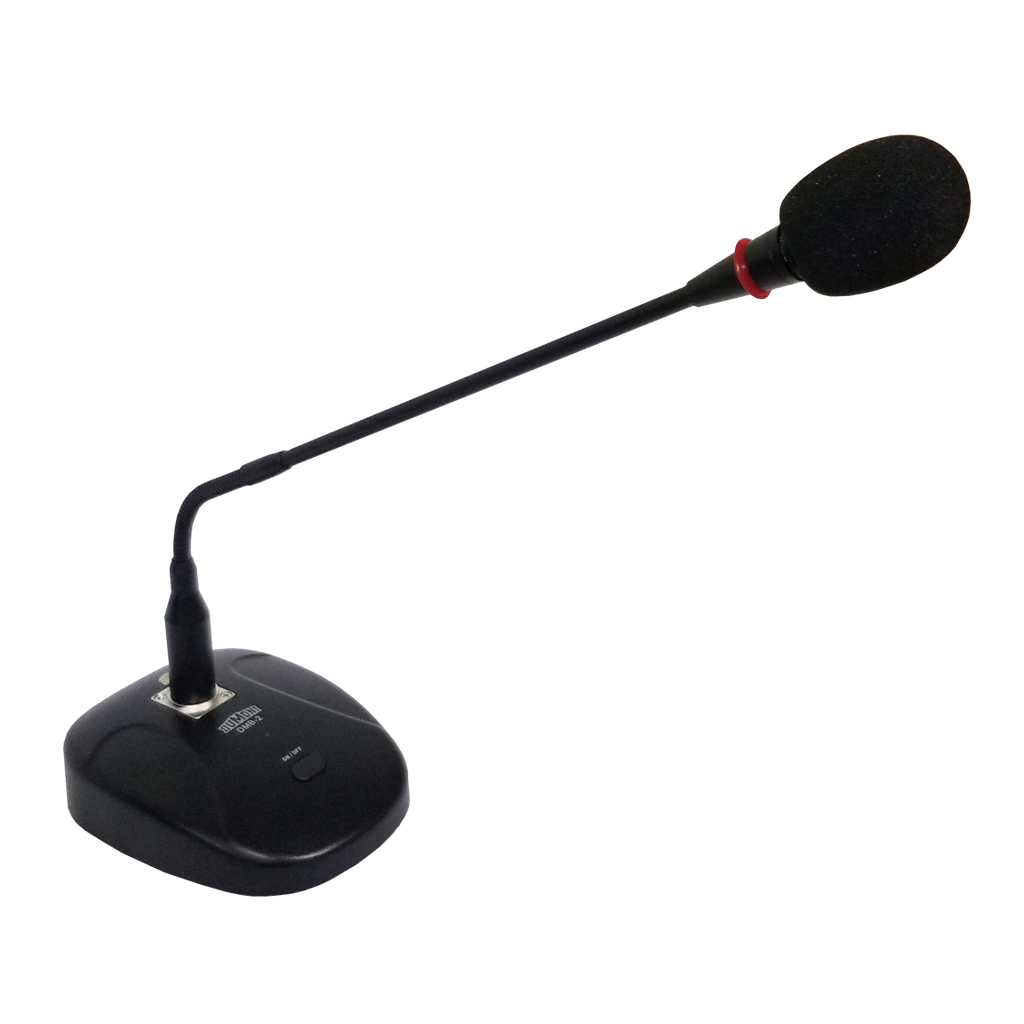 Micrófono cuello de ganso con botón on/off y ding dong con fuente de 12V