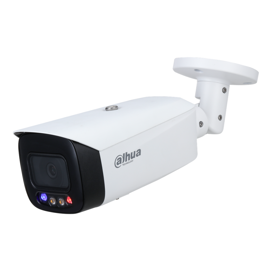 Cámara Bullet de 4Mp, CMOS 1/2.7", lente fijo de 2,8 mm, IP67, WDR, PoE y audio - Full Color de 40 m