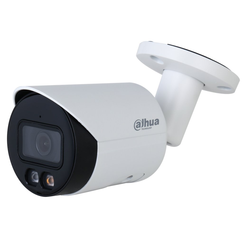 Dahua Cámara Bullet WizSense de 2Mp con iluminación dual, con IR 30 m, CMOS 1/2,8", lente fijo 3,6 mm, WDR, IP67, PoE y micrófono incorporado