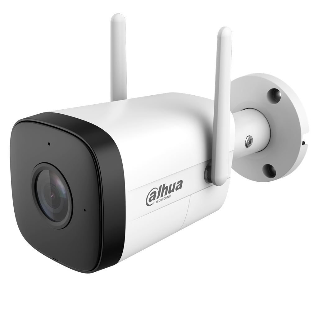 Dahua Cámara Dahua Wi-Fi de 2Mp, con IR 30 m, CMOS 1/2,8", lente fijo 2,8 mm, IP67 y audio - Incluye fuente de 12V 2A