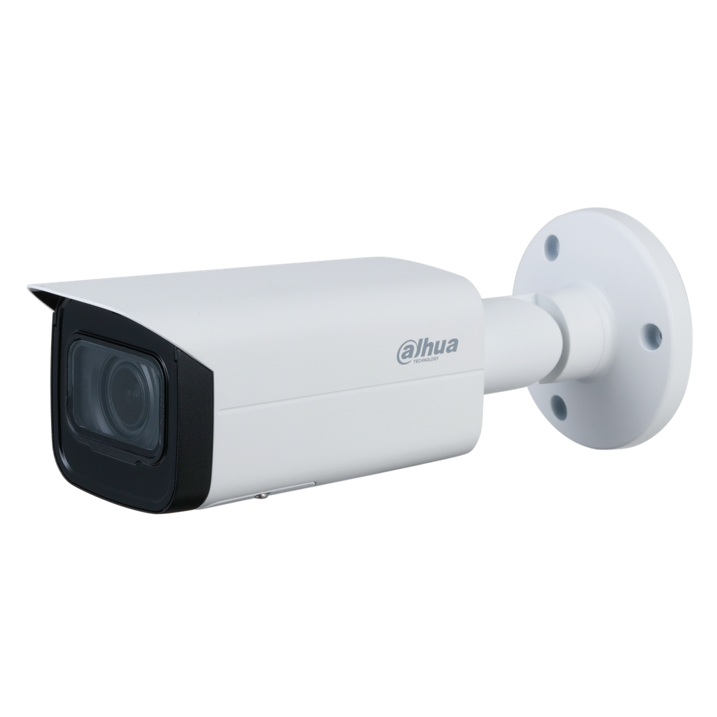 Cámara de 5Mp con IR 60 m, CMOS 1/2.7", lente varifocal motorizado de 2,7 mm~13,5 mm, IP67, WDR, PoE y audio