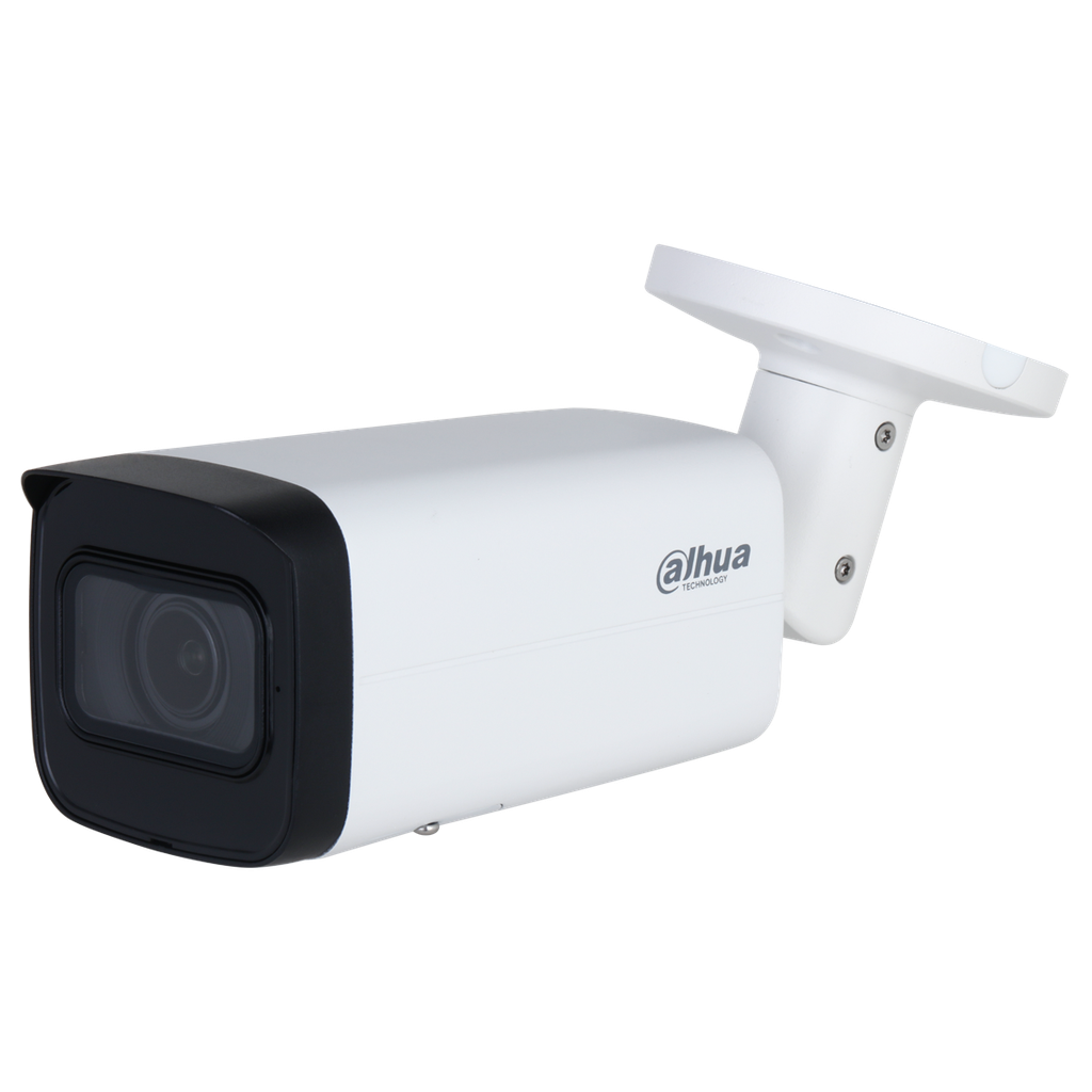 Cámara Bullet de 8Mp con IR 60 m, CMOS 1/2.7", lente varifocal motorizado de 2,7 mm~13,5 mm, IP67, PoE, WDR y micrófono incorporado