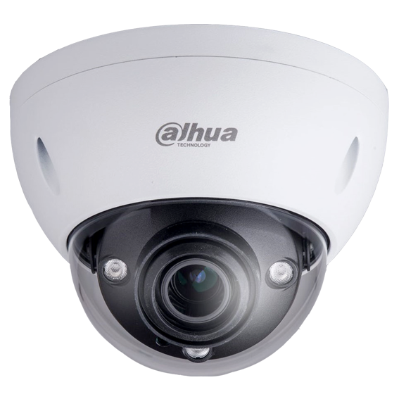 Domo de 2Mp con IR 50 m, CMOS 1/2.8", lente varifocal motorizado 2,7 mm~12 mm, IP67, IK10, PoE, UWDR y audio