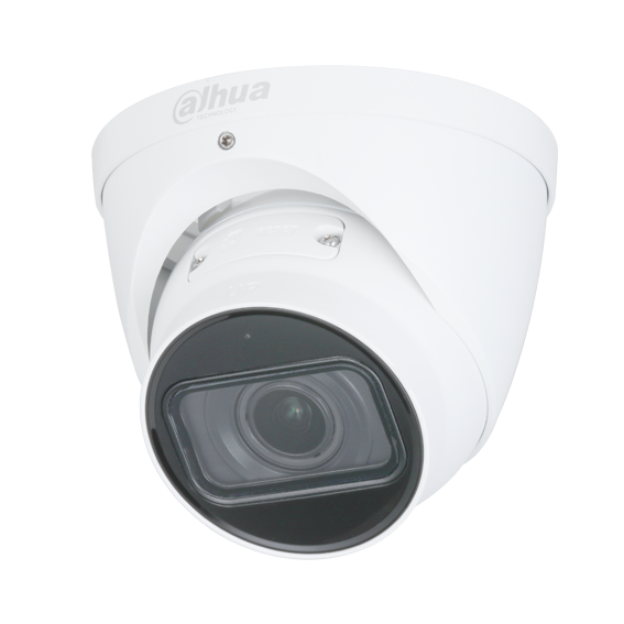 Domo Eyeball WizSense de 2Mp con IR 40 m, CMOS 1/2.8", lente varifocal motorizado 2,7 mm~13,5 mm, IP67, PoE, WDR y audio