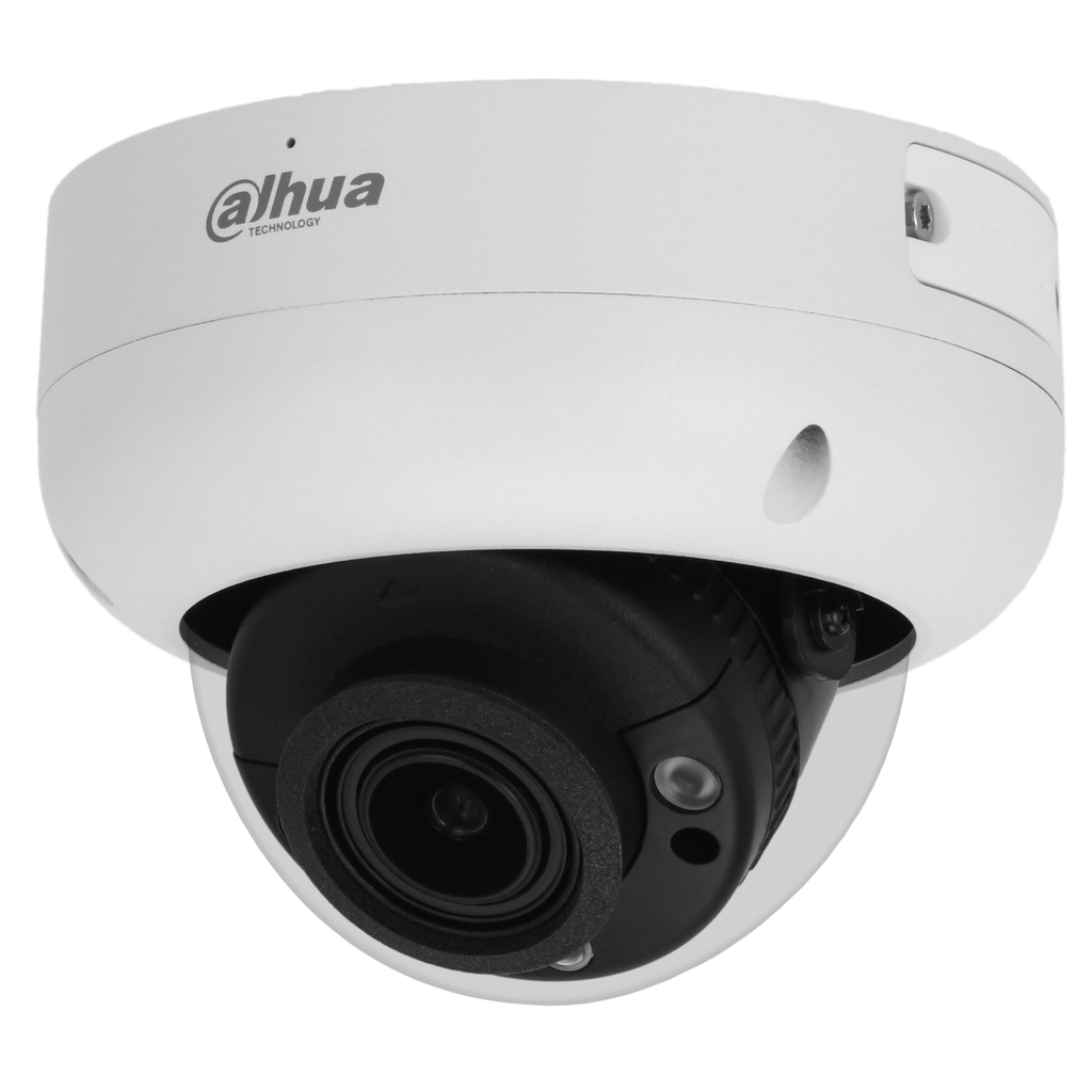 Domo WizSense de 2Mp con IR 40 m, CMOS 1/2.8", lente varifocal motorizado 2,7 mm~13,5 mm, IP67, IK10, PoE, WDR y micrófono incorporado