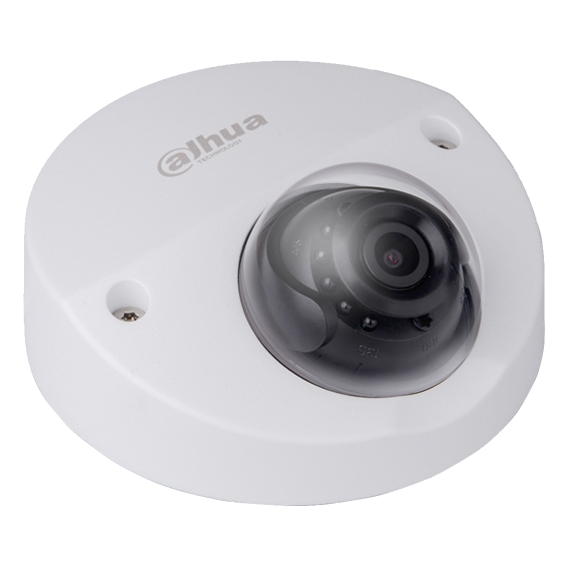 Mini domo zona cero de 3Mp con IR 20 m, CMOS 1/2,8", lente fijo de 2,8 mm, IP67, IK10, PoE, y audio