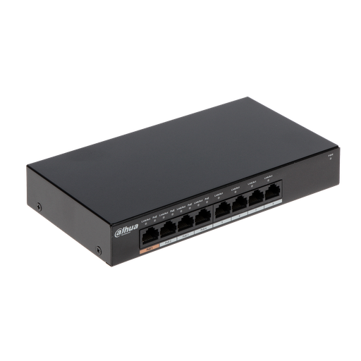 [DH-PFS3008-8GT-60] Switch gigabit Hi-PoE de 8 puertos (4 PoE y 4 Ethernet todos 10/100/1000 Mbps)