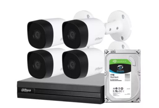 [Kit 0001] Kit Dahua Cctv XVR 4CH + 4 Camaras 2mp 1080p IR 30m + 1TB 