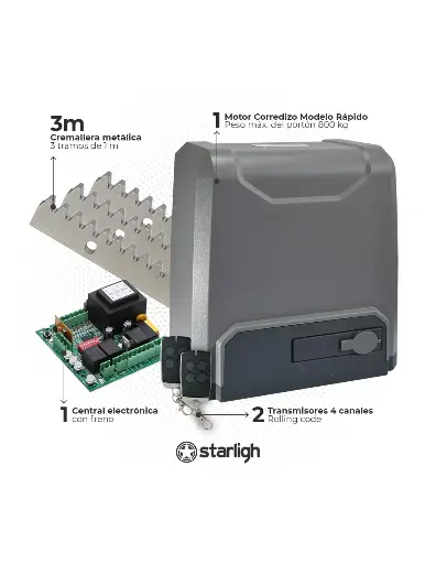 [KITST-DZH4FAST] Kit Corredizo Starligh 600Kg Rápido (KITST-DZH4FAST)